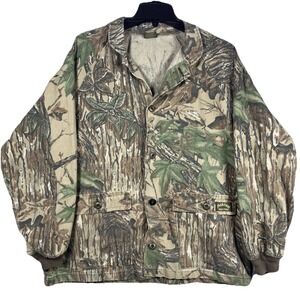 Vintage Spartan Camo Shirt Men's Large Realtree Light Shacket Jacket Hunting USA